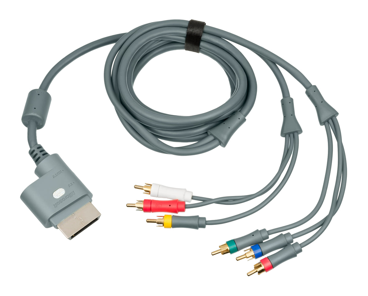Xbox 360 component and composite AV cable set with color-coded connectors