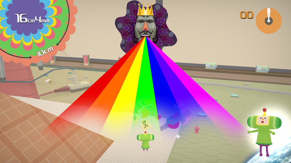 A rainbow connects the King and Prince in Katamari Damacy REROLL