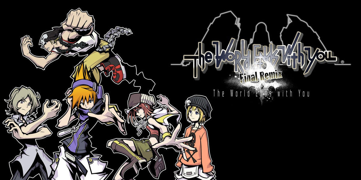 The World Ends with You Final Remix characters over stylized Shibuya art
