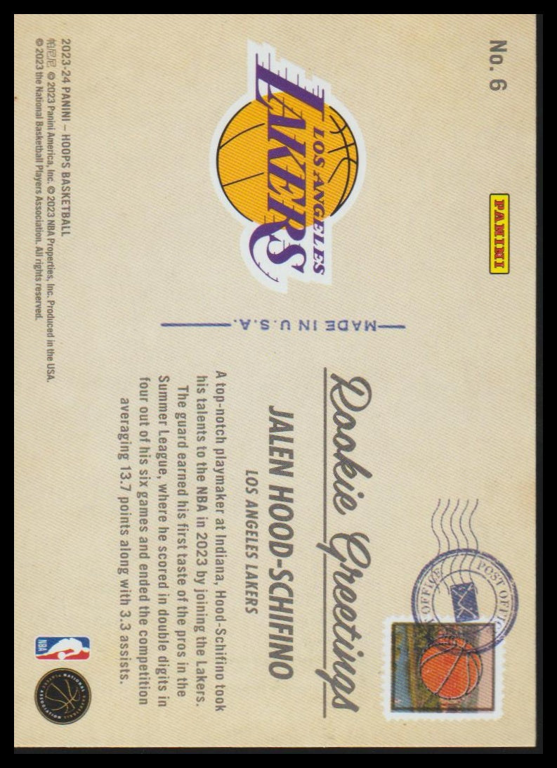 2023-24 Hoops Winter #6 Jalen Hood-Schifino Rookie Greetings