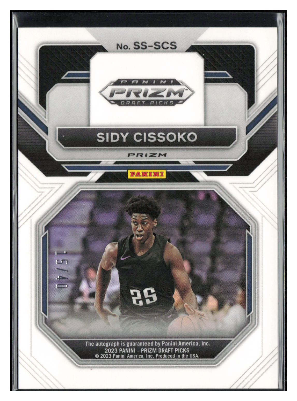 23 Panini Prizm Draft Picks #SS-SCS Sidy Cissoko Sensational Signatures Red #/40