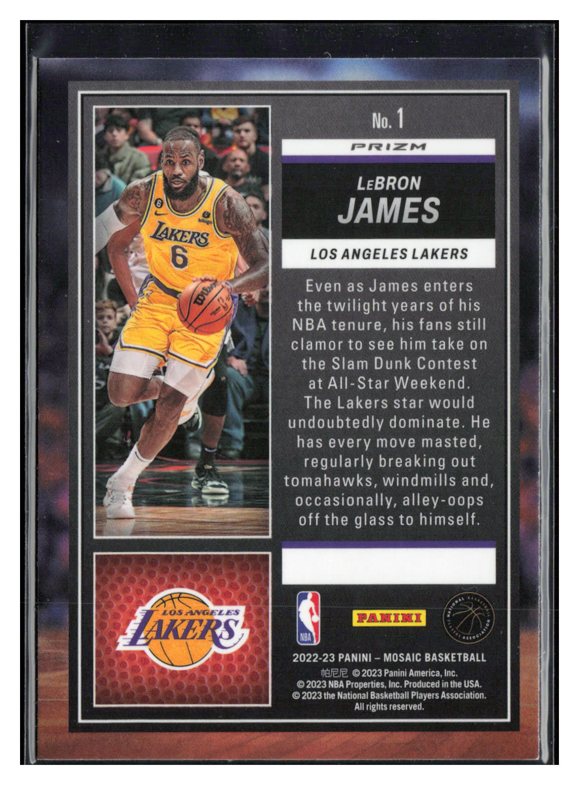 2022-23 Panini Mosaic #1 LeBron James Jam Masters Mosaic Green