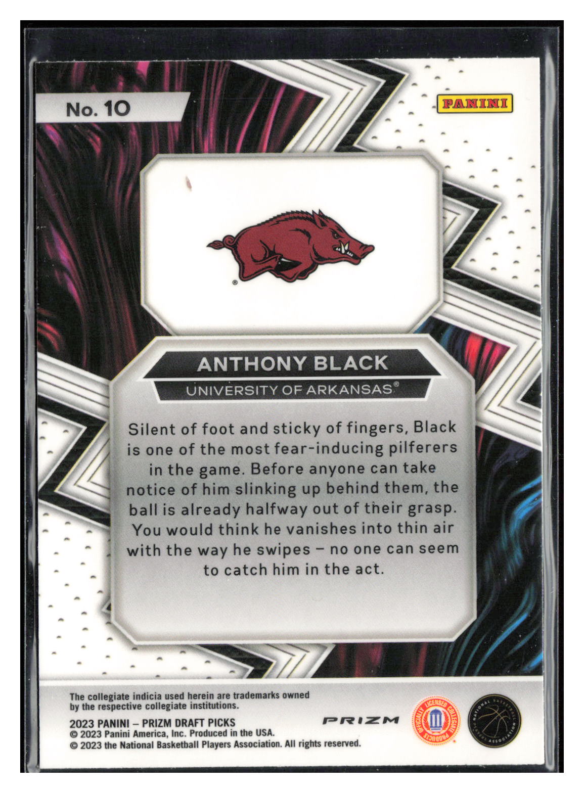 2023 Panini Prizm Draft Picks #10 Anthony Black Fearless Red Ice
