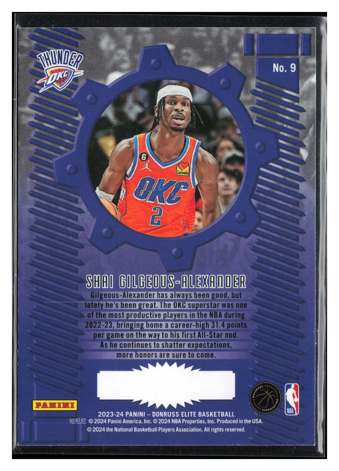 2023-24 Donruss Elite #9 Shai Gilgeous-Alexander Craftsmen