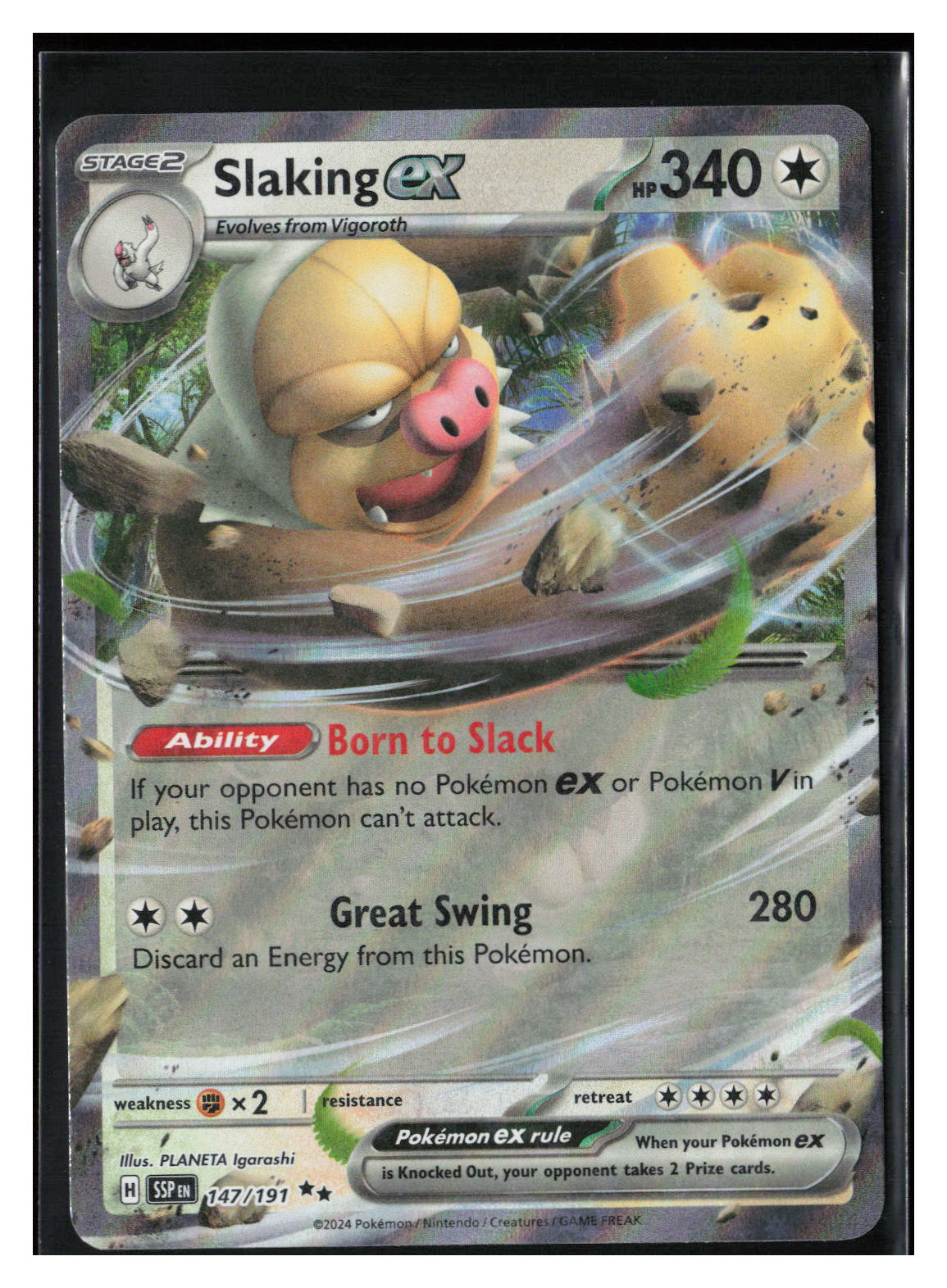 slaking pokemon card price Slaking ex - 147/191 - SV08: Surging Sparks [DOUBLE RARE] [Near Mint]