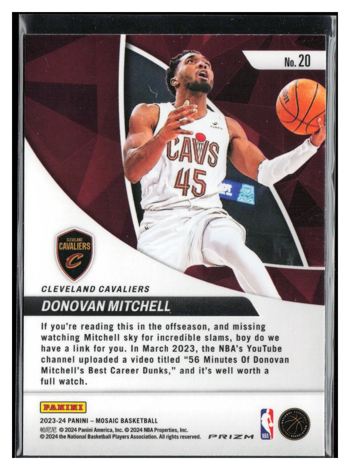 2023-24 Panini Mosaic #20 Donovan Mitchell Elevate Mosaic Green