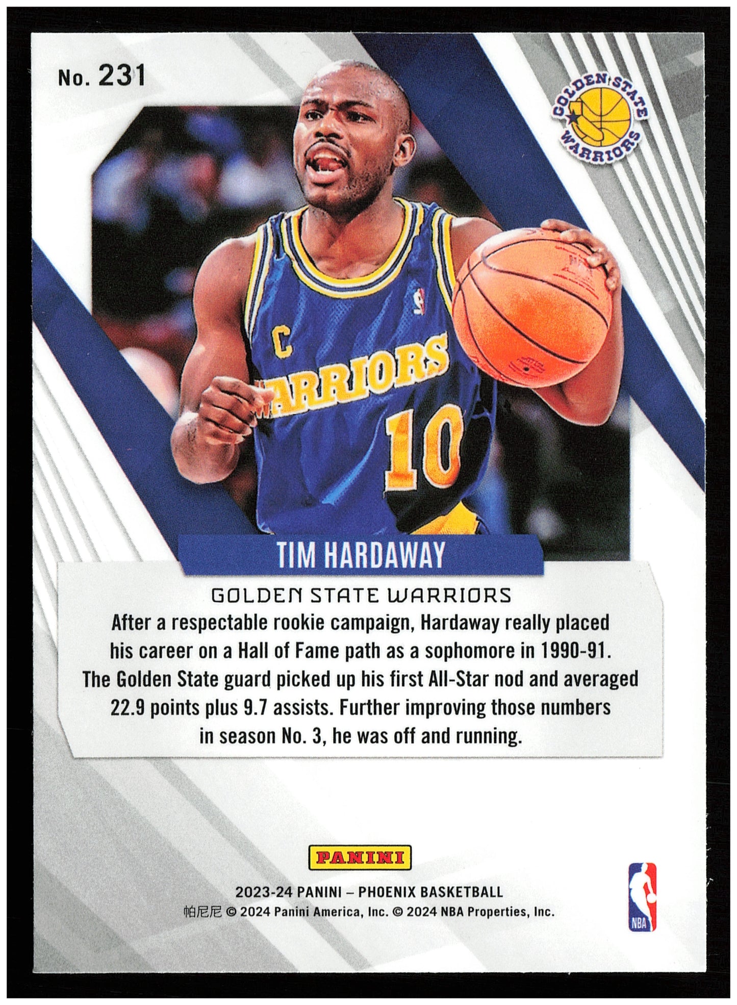 2023-24 Panini Phoenix #231 Tim Hardaway Phoenix Teal Lazer