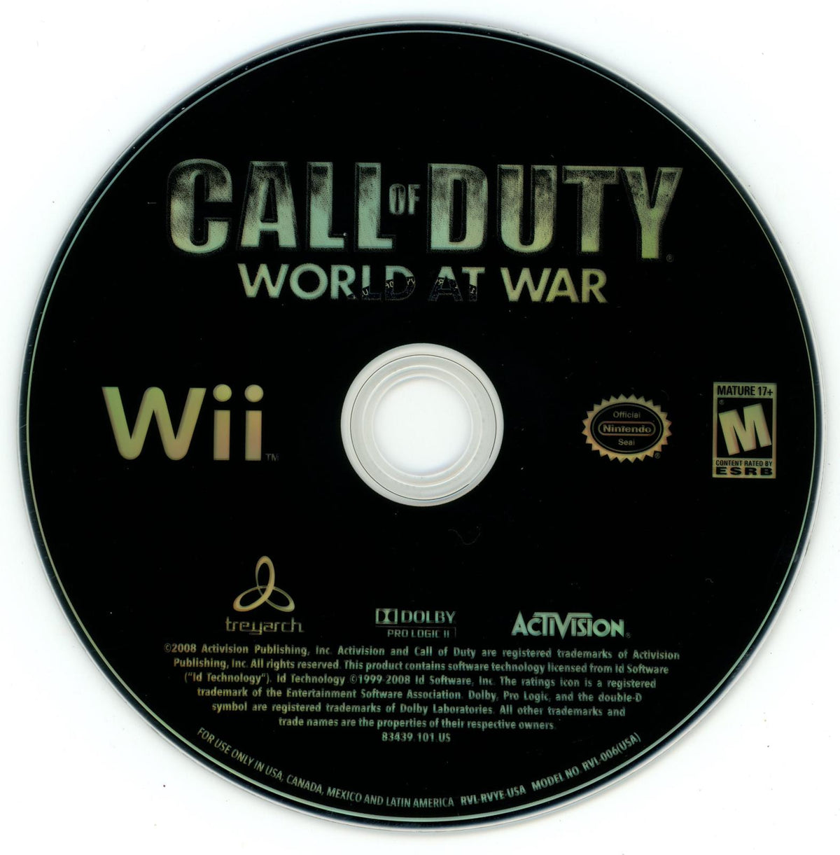 Call of Duty: World at War | Wii | North America | physical media scan: Disc | PriceCharting