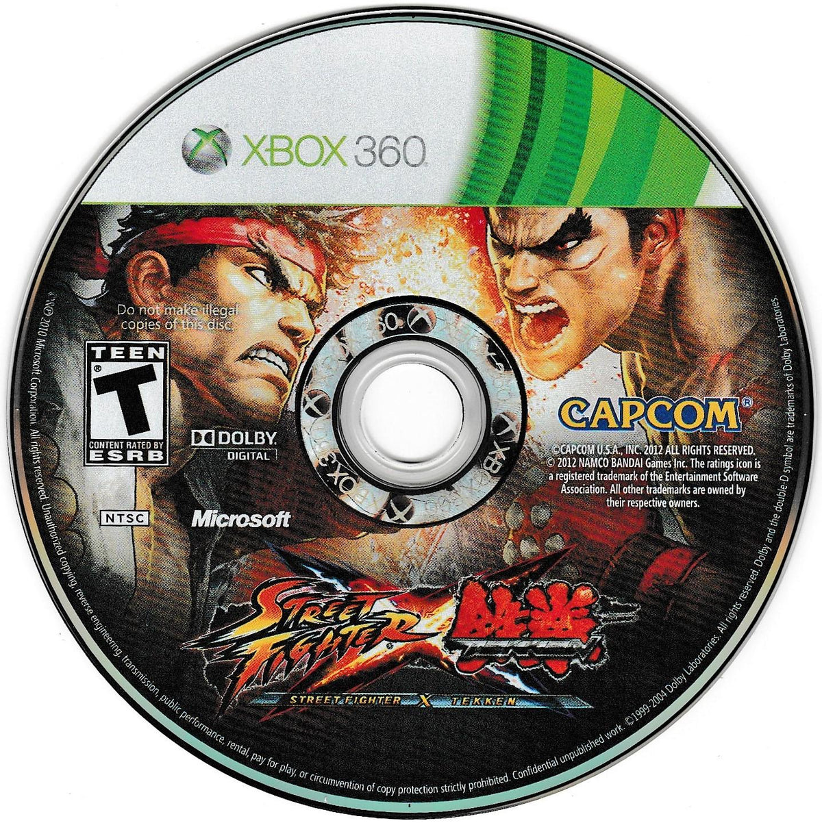 Street Fighter X Tekken | Xbox 360 | North America | physical media scan: Game Disc | PriceCharting