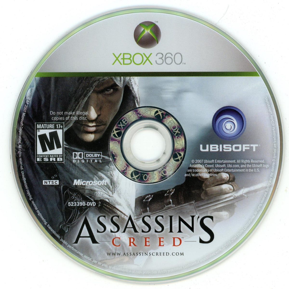 Assassin's Creed | Xbox 360 | North America | physical media scan: Disc | PriceCharting