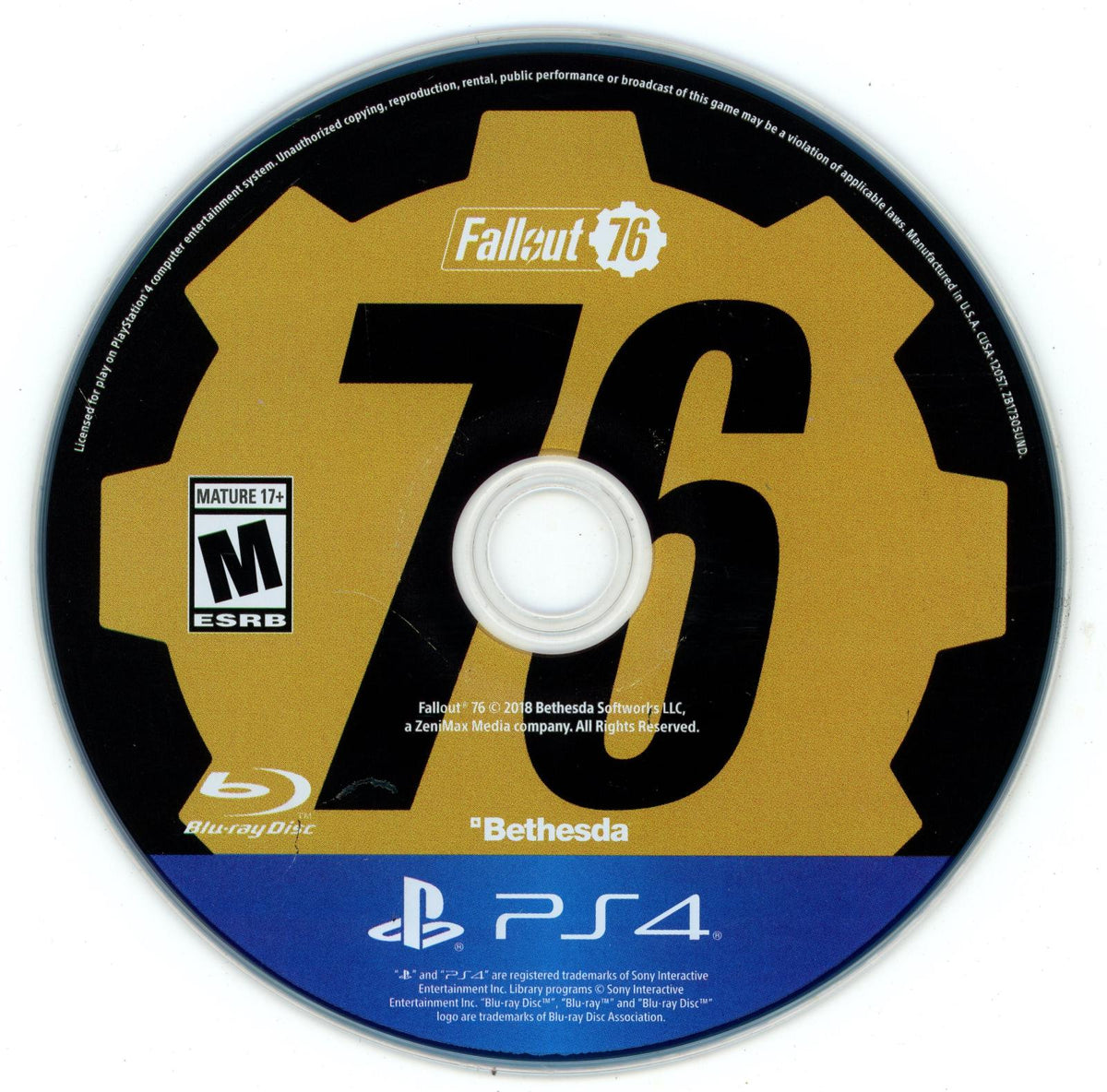 Fallout 76 | PlayStation 4 | North America | physical media scan: Disc | PriceCharting