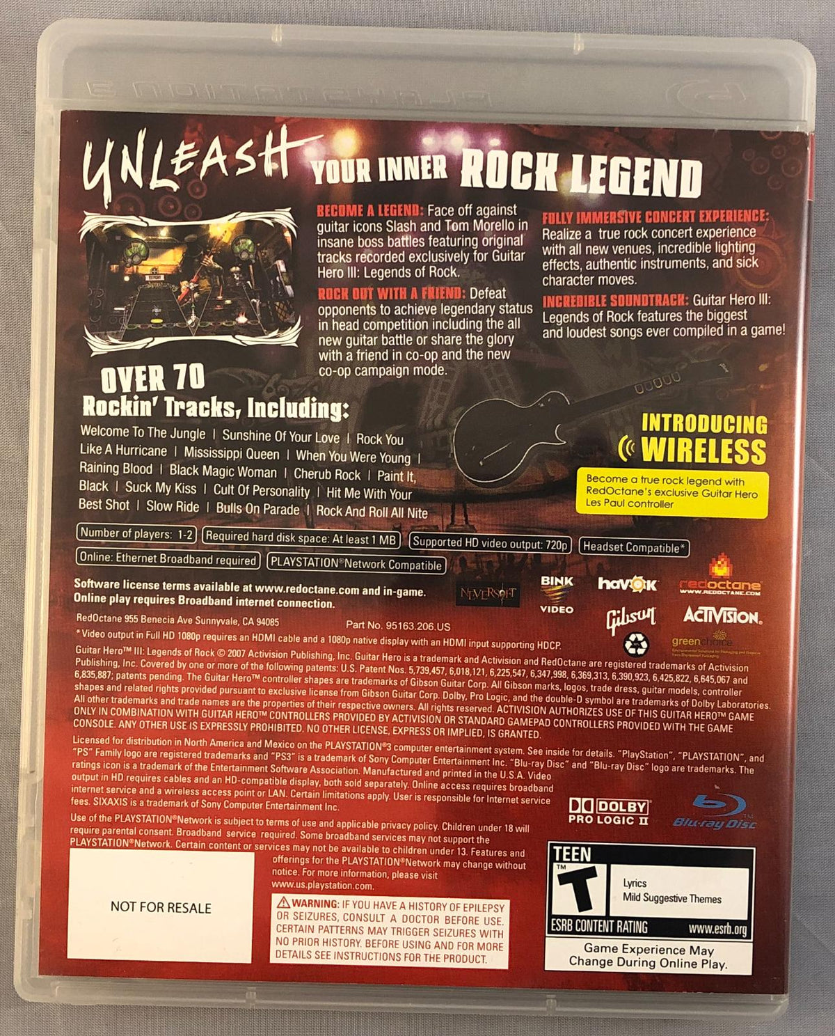 Guitar Hero III: Legends of Rock | PlayStation 3 | North America | back cover scan: Back | PriceCharting