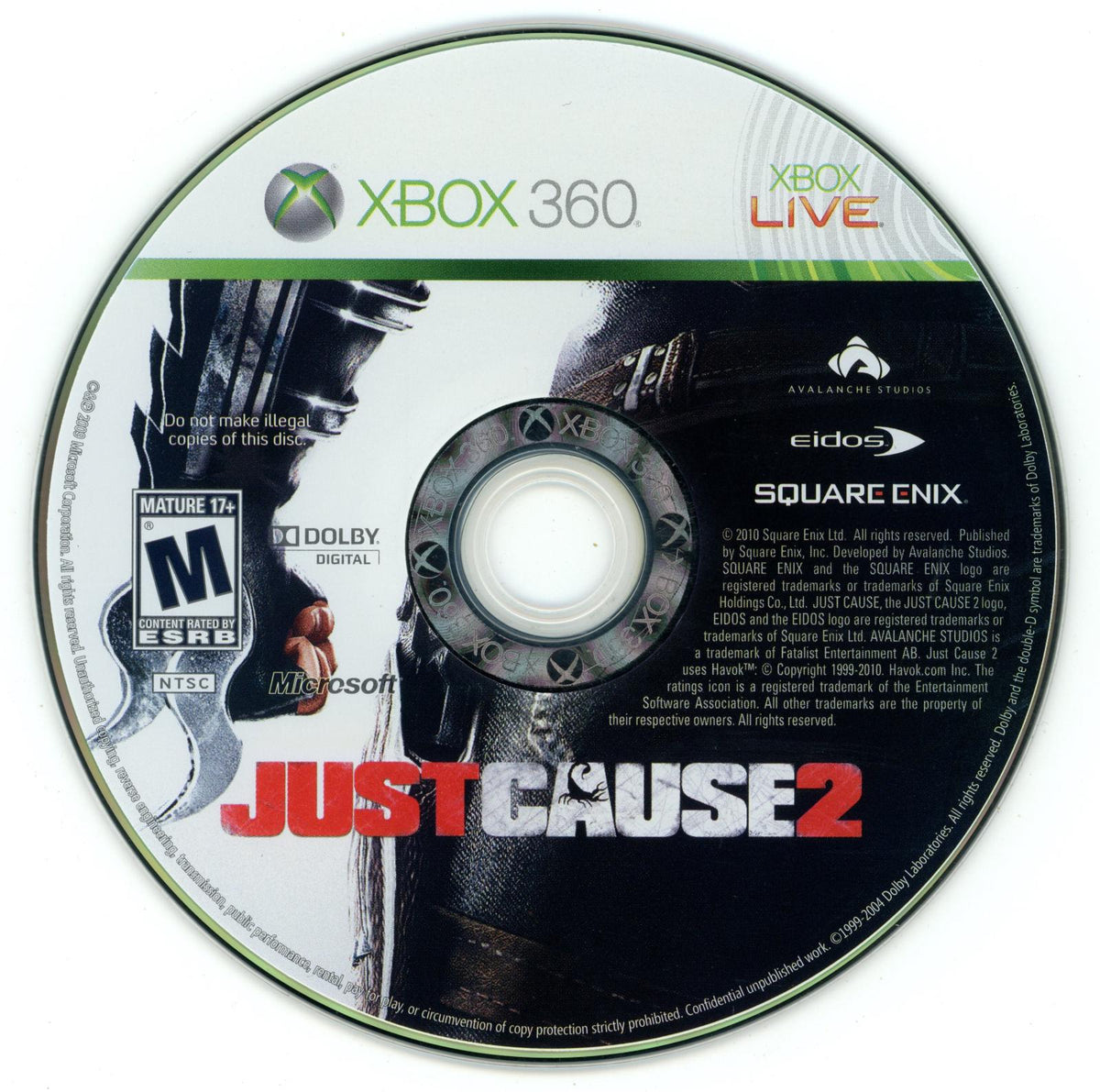 Just Cause 2 | Xbox 360 | North America | physical media scan: Disc | PriceCharting