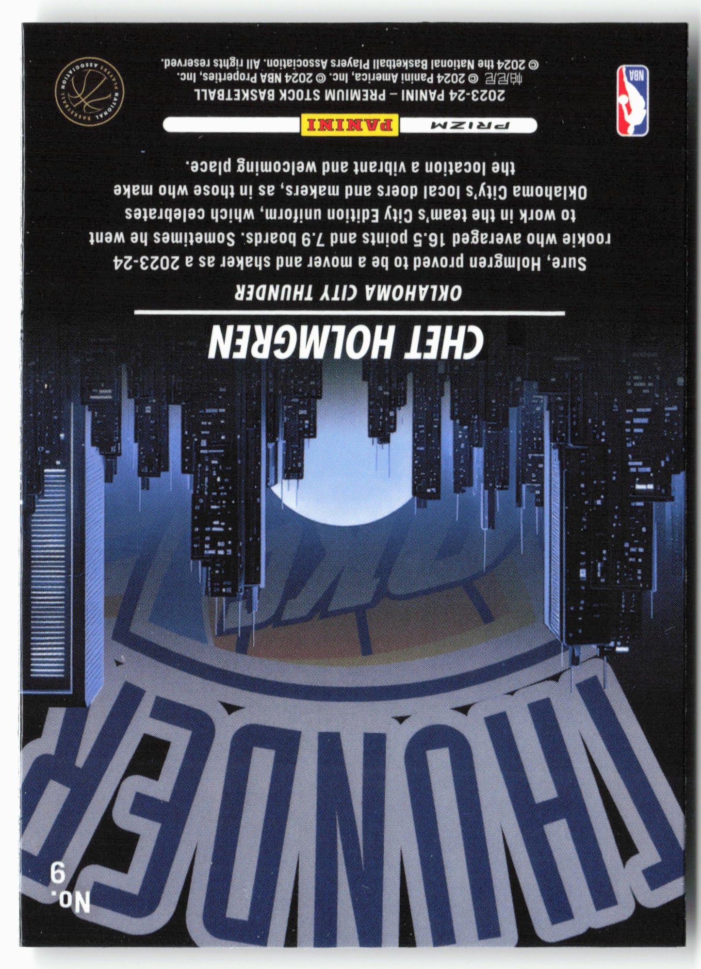 2023-24 Panini Premium Stock #9 Chet Holmgren City Edition Silver Prizm