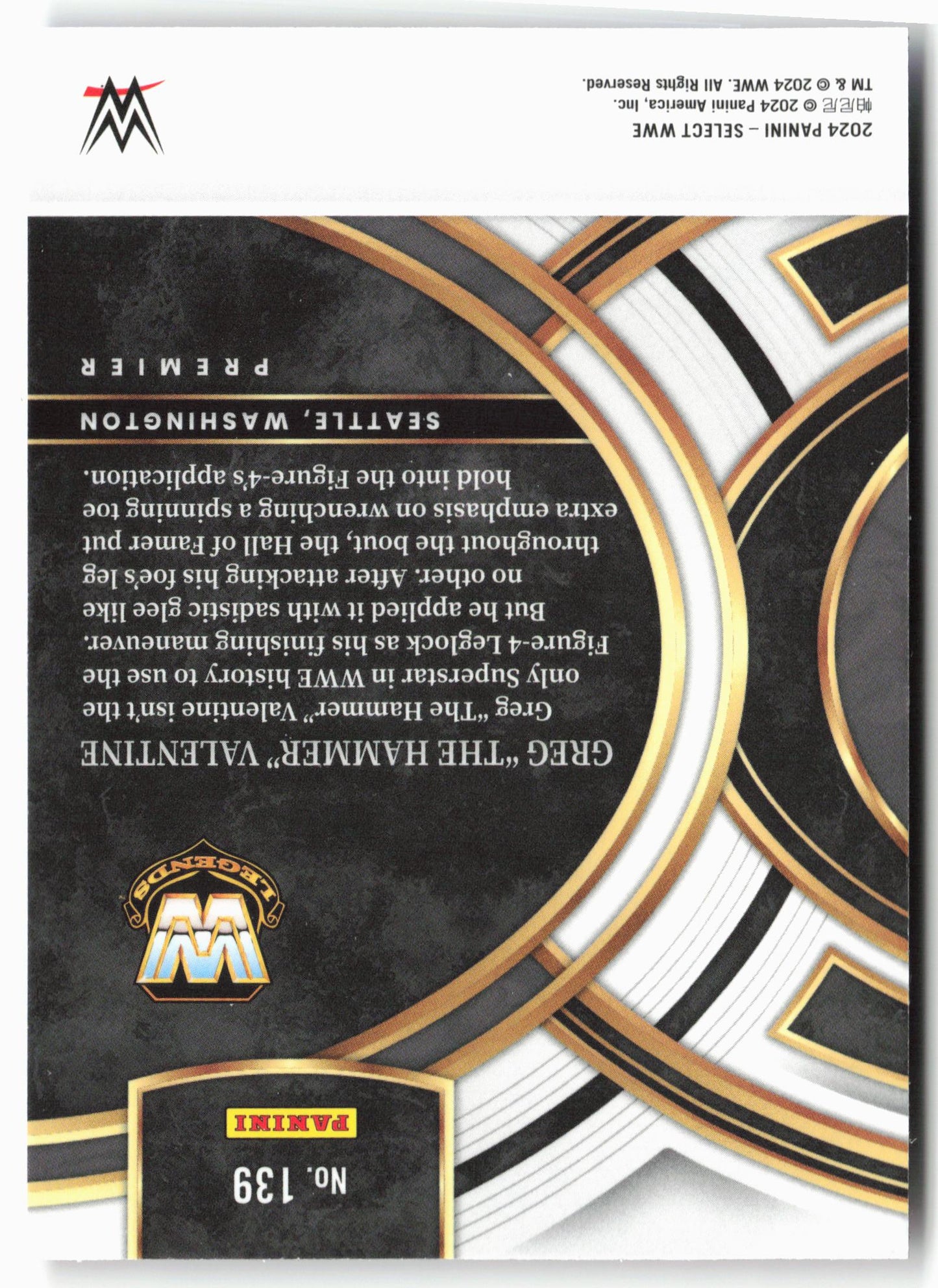 2024 Panini Select WWE #139 Greg "The Hammer" Valentine Red and Blue