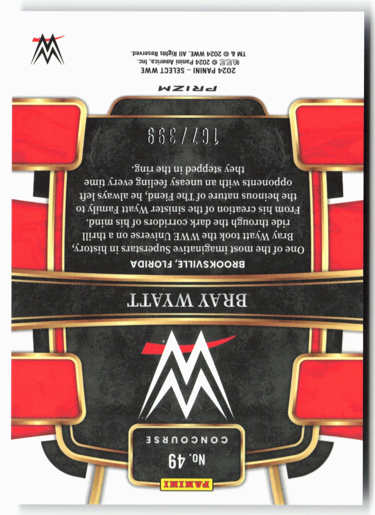 2024 Panini Select WWE #230 "The Fiend" Bray Wyatt Black and Blue Prizms