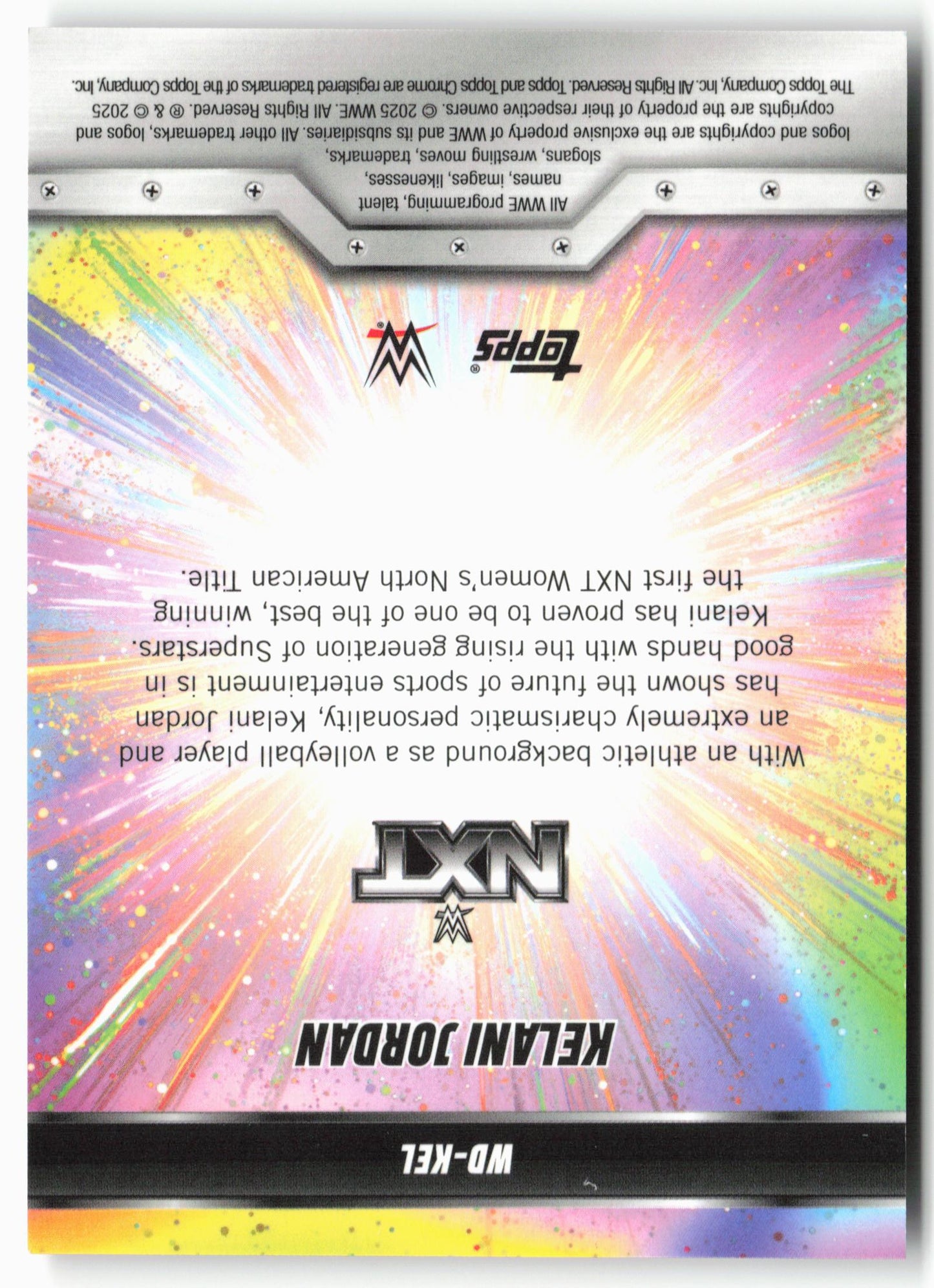 2025 Topps Chrome WWE #WD-KEL Kelani Jordan Orange Refractor #/25