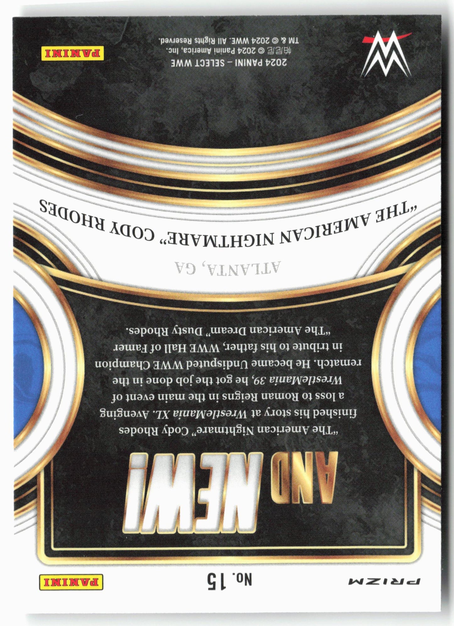 2024 Panini Select WWE #15 “The American Nightmare” Cody Rhodes And NEW!