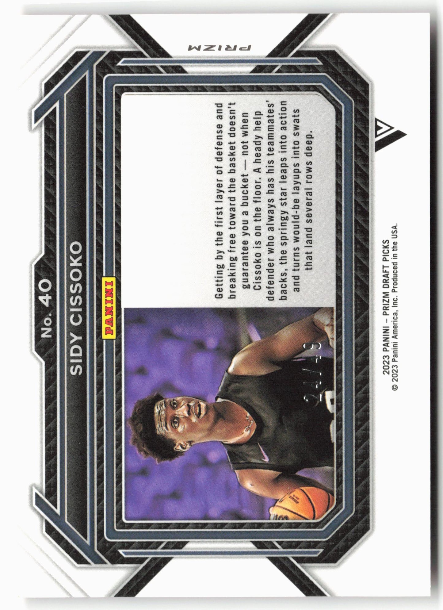 2023 Panini Prizm Draft Picks #40 Sidy Cissoko Orange Pulsar #/49