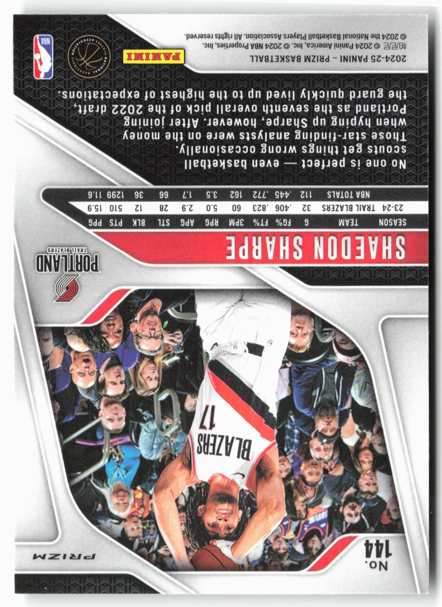 2024-25 Panini Prizm - Prizms Silver #144 Shaedon Sharpe