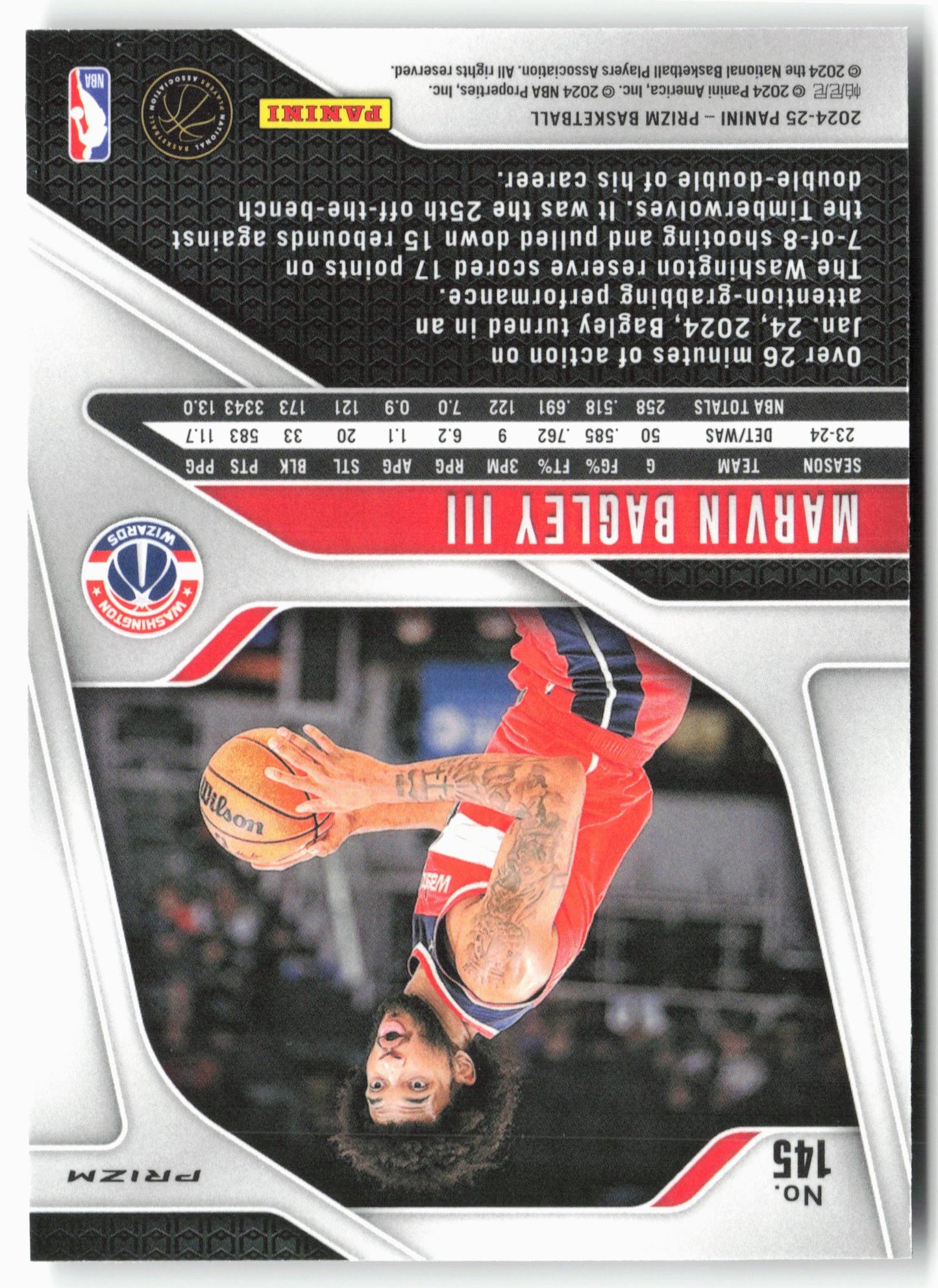 2024-25 Panini Prizm - Prizms Hyper #145 Marvin Bagley III