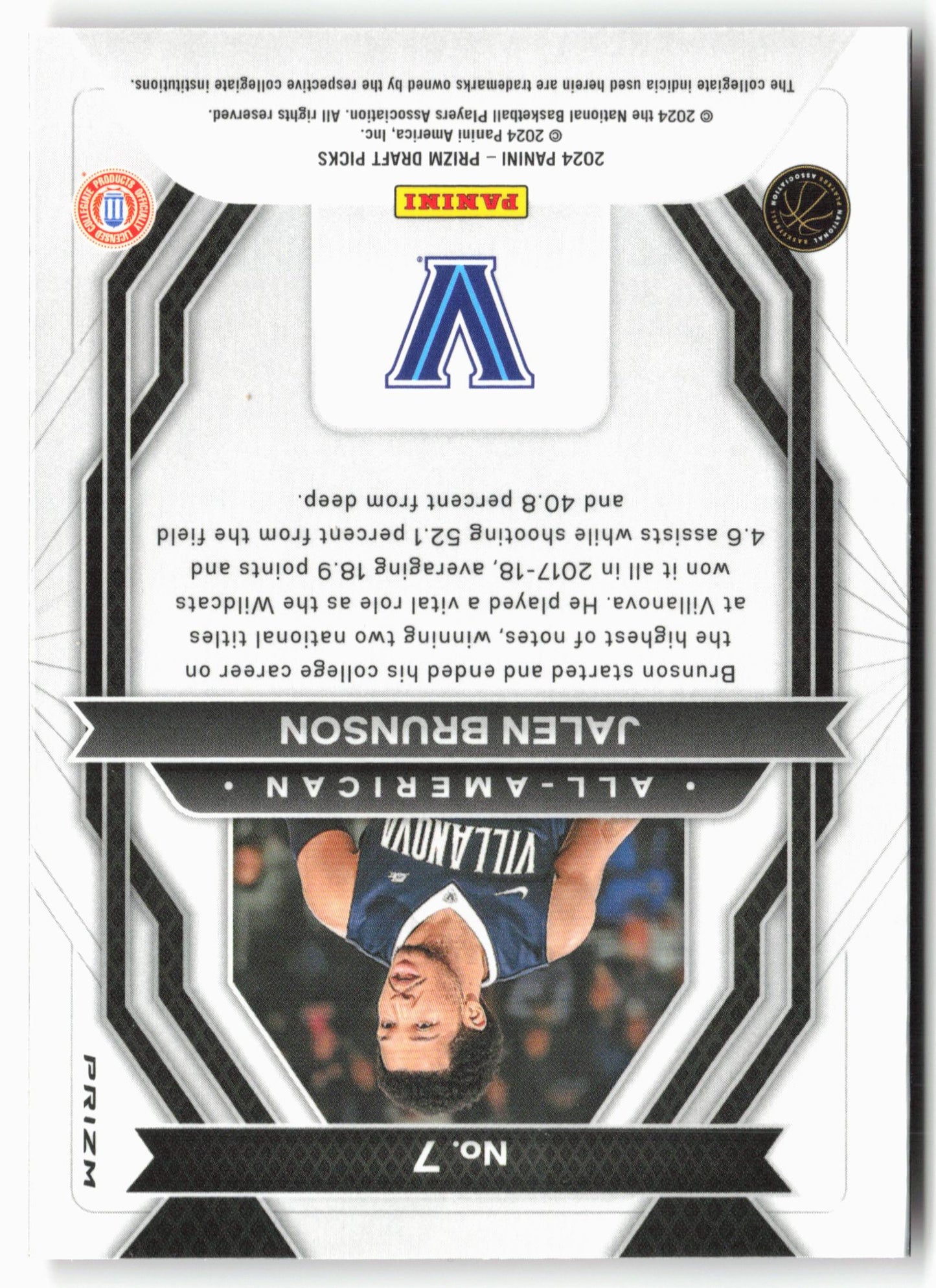 2024 Panini Prizm Draft Picks #7 Jalen Brunson All-American Prizms Red Ice