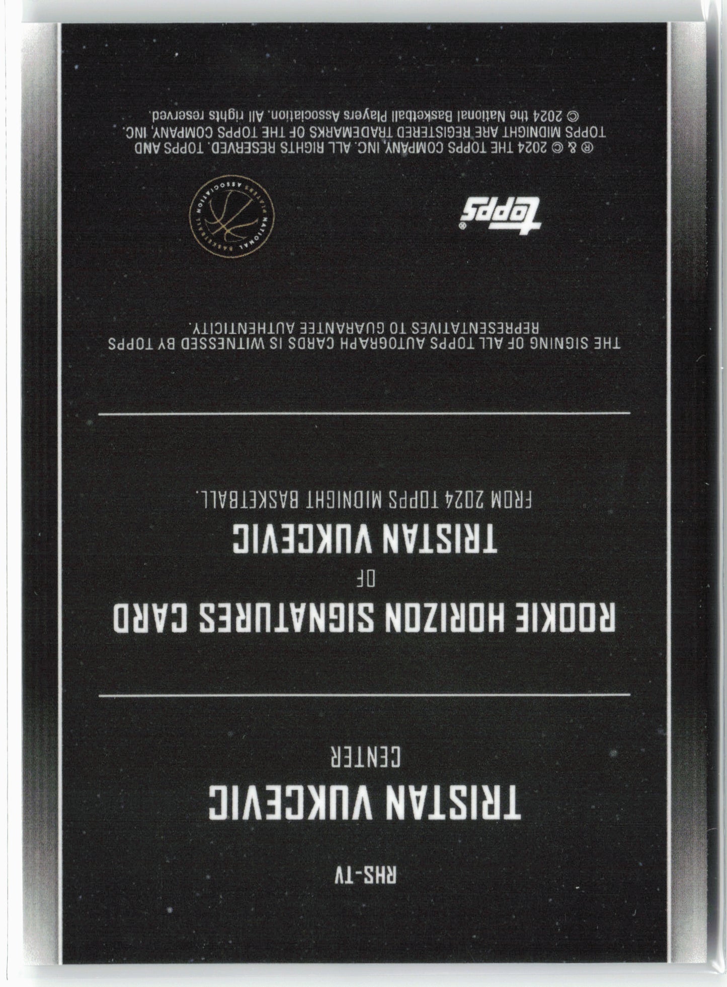 2023-24 Topps Midnight #RHS-TV Tristan Vukcevic Rookie Horizon Signatures