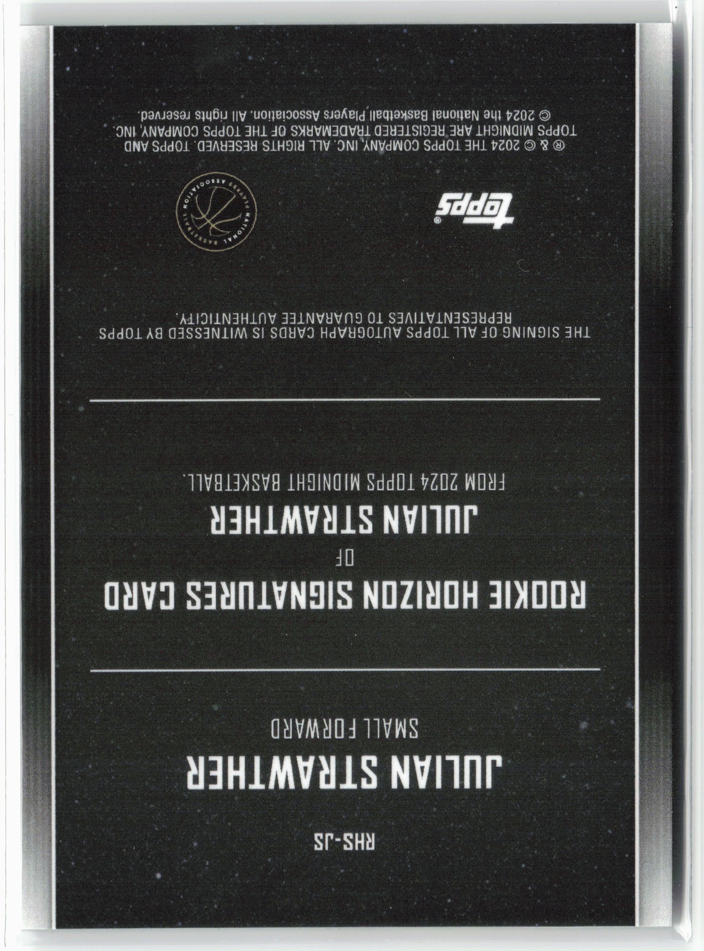 2023-24 Topps Midnight #RHS-JS Julian Strawther Rookie Signatures Dusk #/75