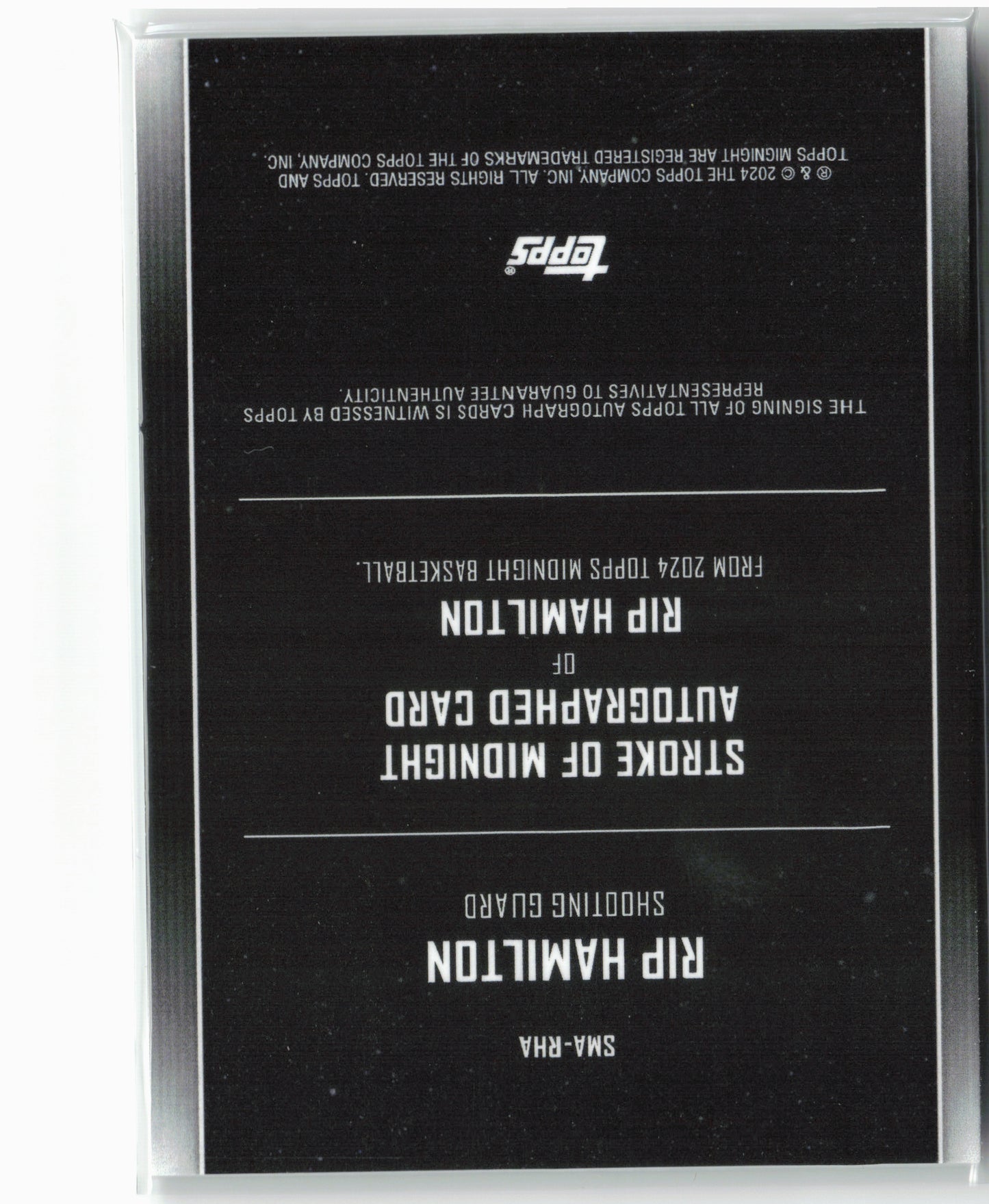 2023-24 Topps Midnight #SMA-RHA Rip Hamilton Stroke of Midnight Autographs