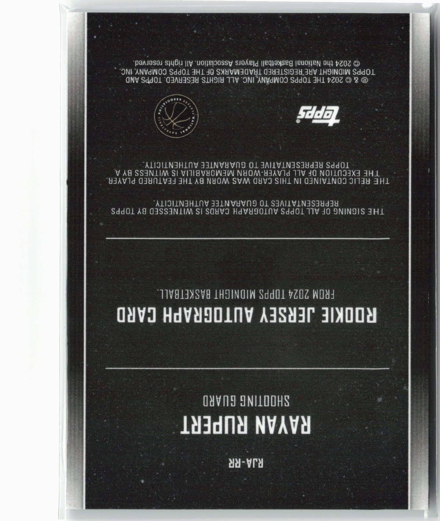 2023-24 Topps Midnight #RJA-RR Rayan Rupert Rookie Jersey Autographs