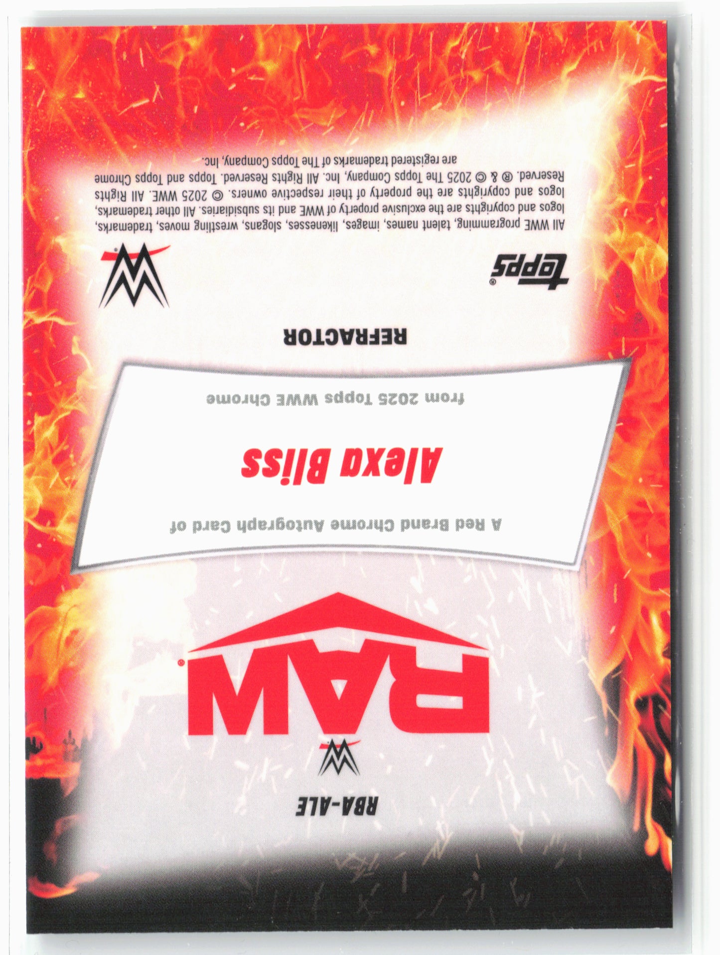 2025 Topps Chrome WWE #RBA-ALE Alexa Bliss Red Brand Autographs Refractor