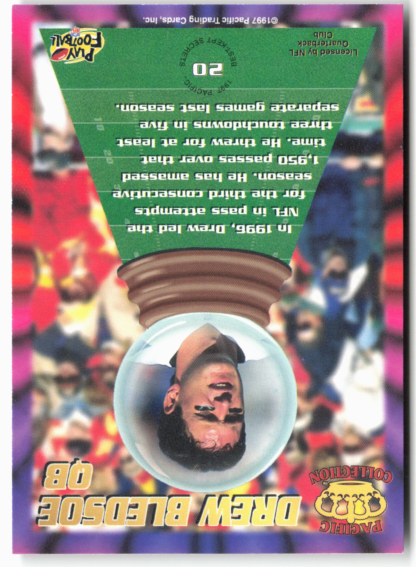 1997 Pacific Dynagon Prism #20 Drew Bledsoe Best Kept Secrets