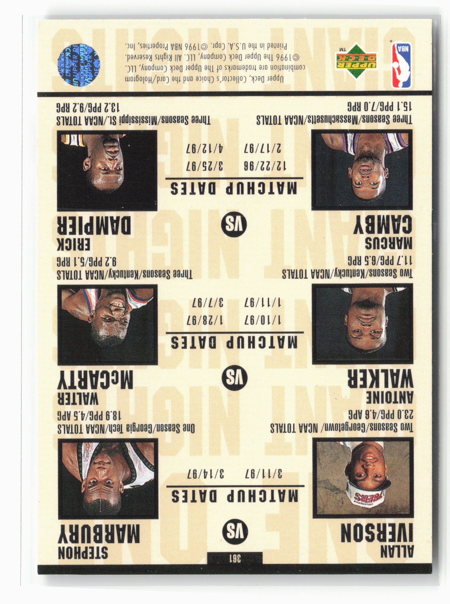 1996-97 Collector's Choice #361 Kobe Bryant / Shareef Abdur-Rahim