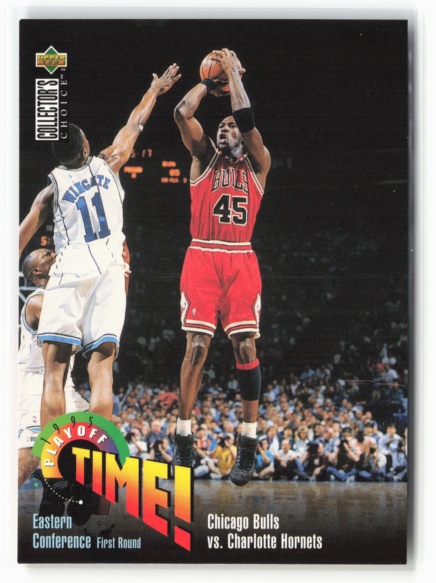1995-96 Collector's Choice #353 Chicago Bulls vs. Charlotte Hornets