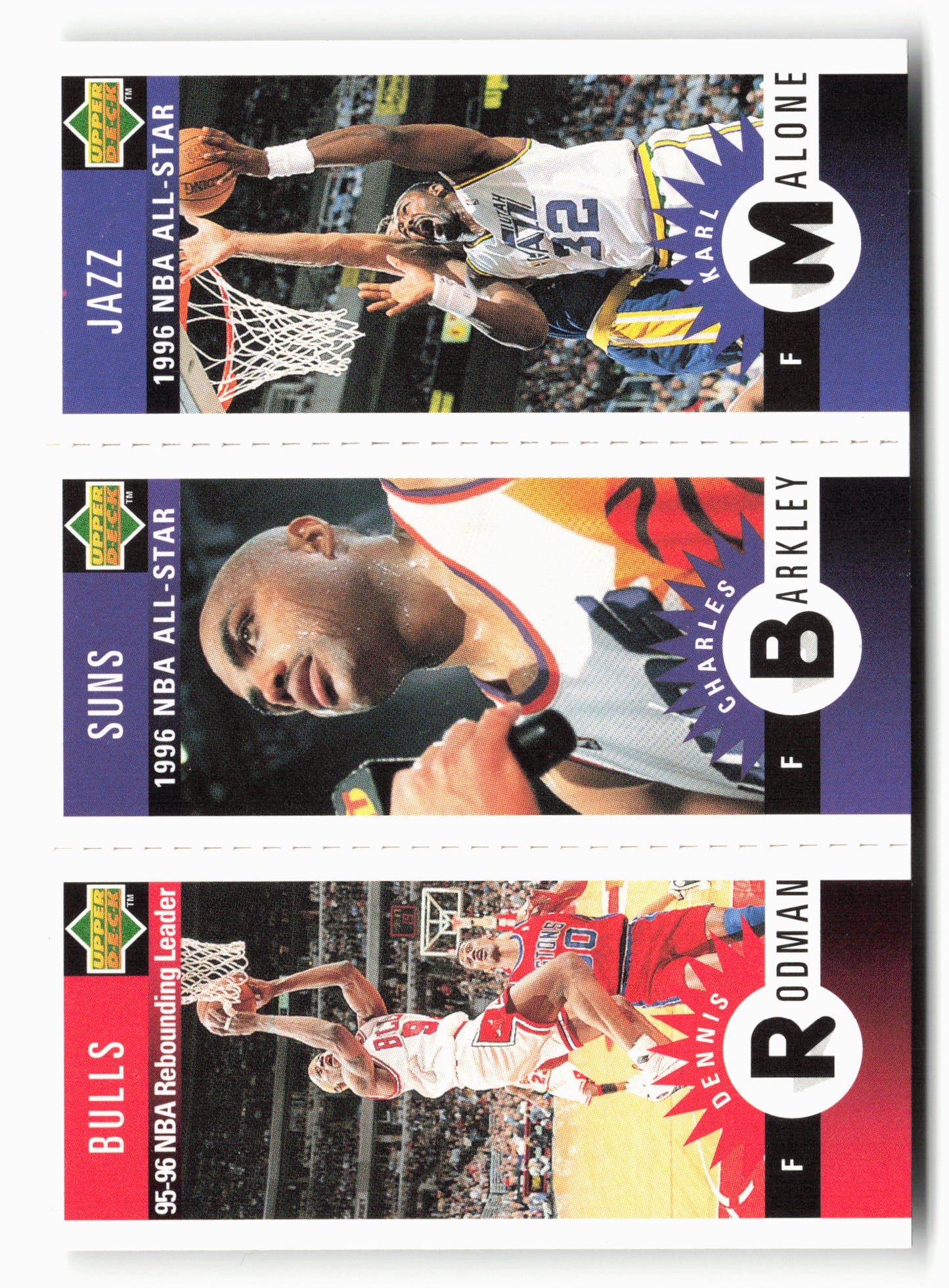1996-97 Collector's Choice Italian/ Rodman / Barkley /Malone Mini-Cards Panels