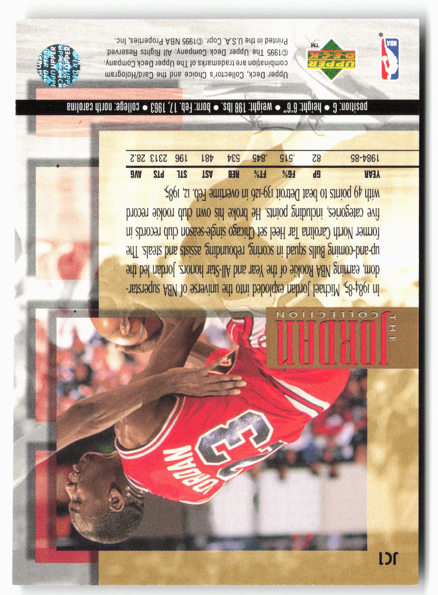 1995-96 Collector's Choice #JC1 Michael Jordan The Jordan Collection