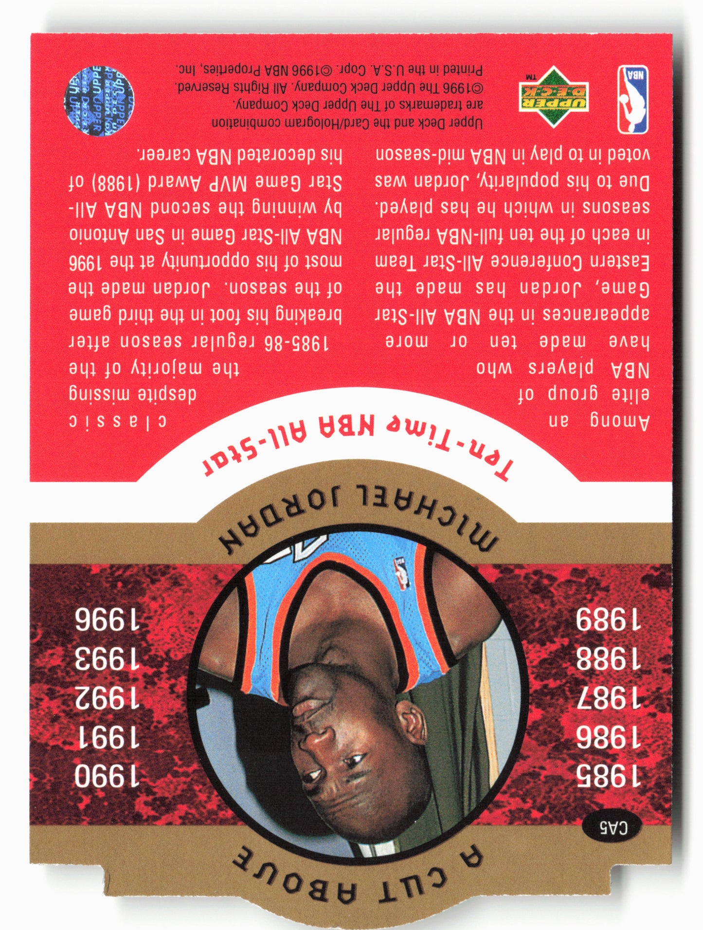 1996-97 Collector's Choice #CA5 Michael Jordan A Cut Above: The Jordan Years