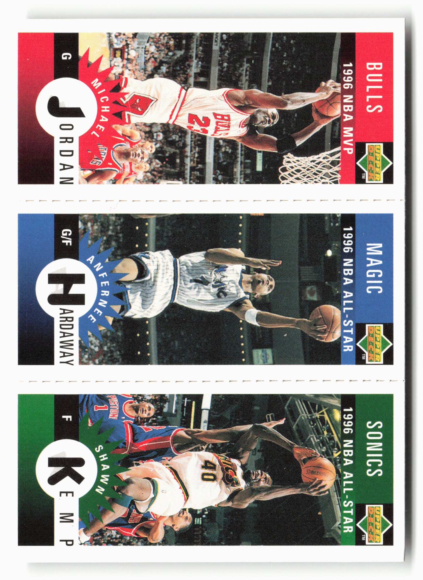 1996-97 Collector's Choice Jordan / Hardaway / Kemp