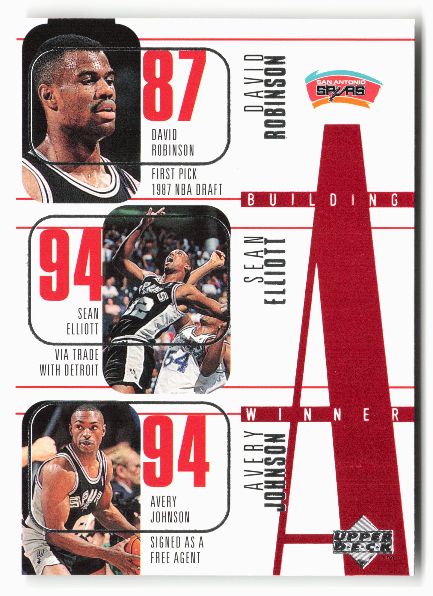 1996-97 Upper Deck #159 David Robinson / Sean Elliott / Avery Johnson