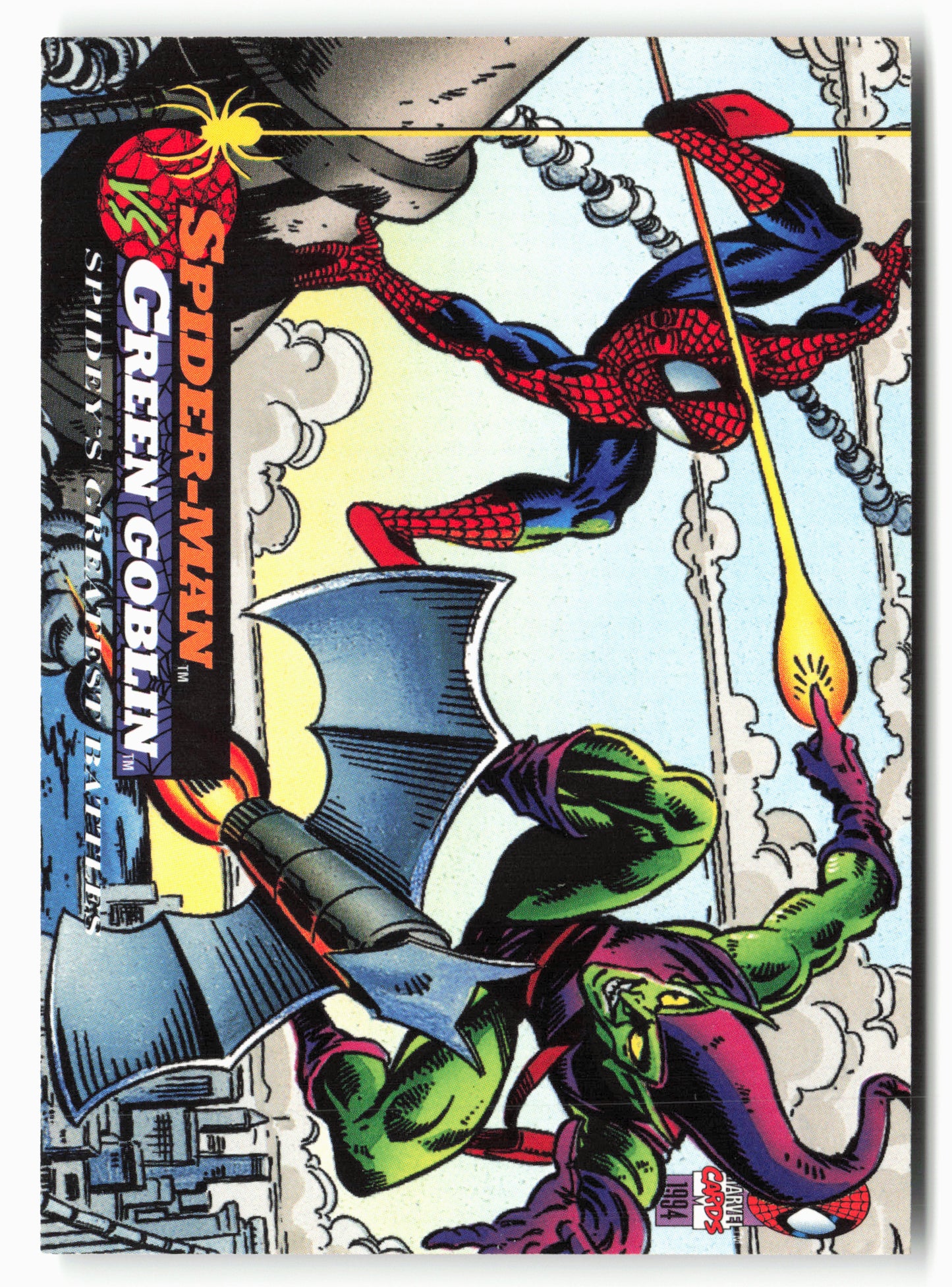 1994 Fleer The Amazing Spider-Man #100 Spider-Man vs. Green Goblin
