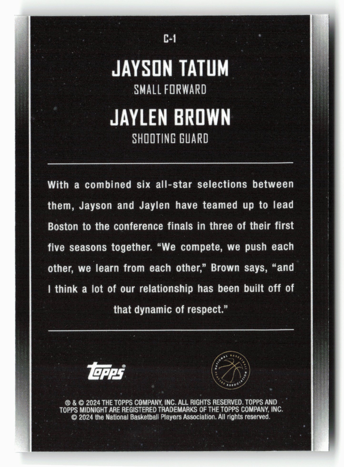 2023-24 Topps Midnight #C-1 Jayson Tatum / Jaylen Brown Constellations Twilight