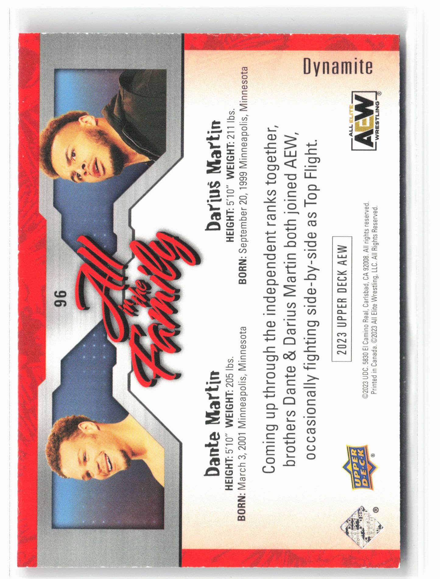 2023 Upper Deck AEW #96 Dante Martin / Darius Martin Dynamite