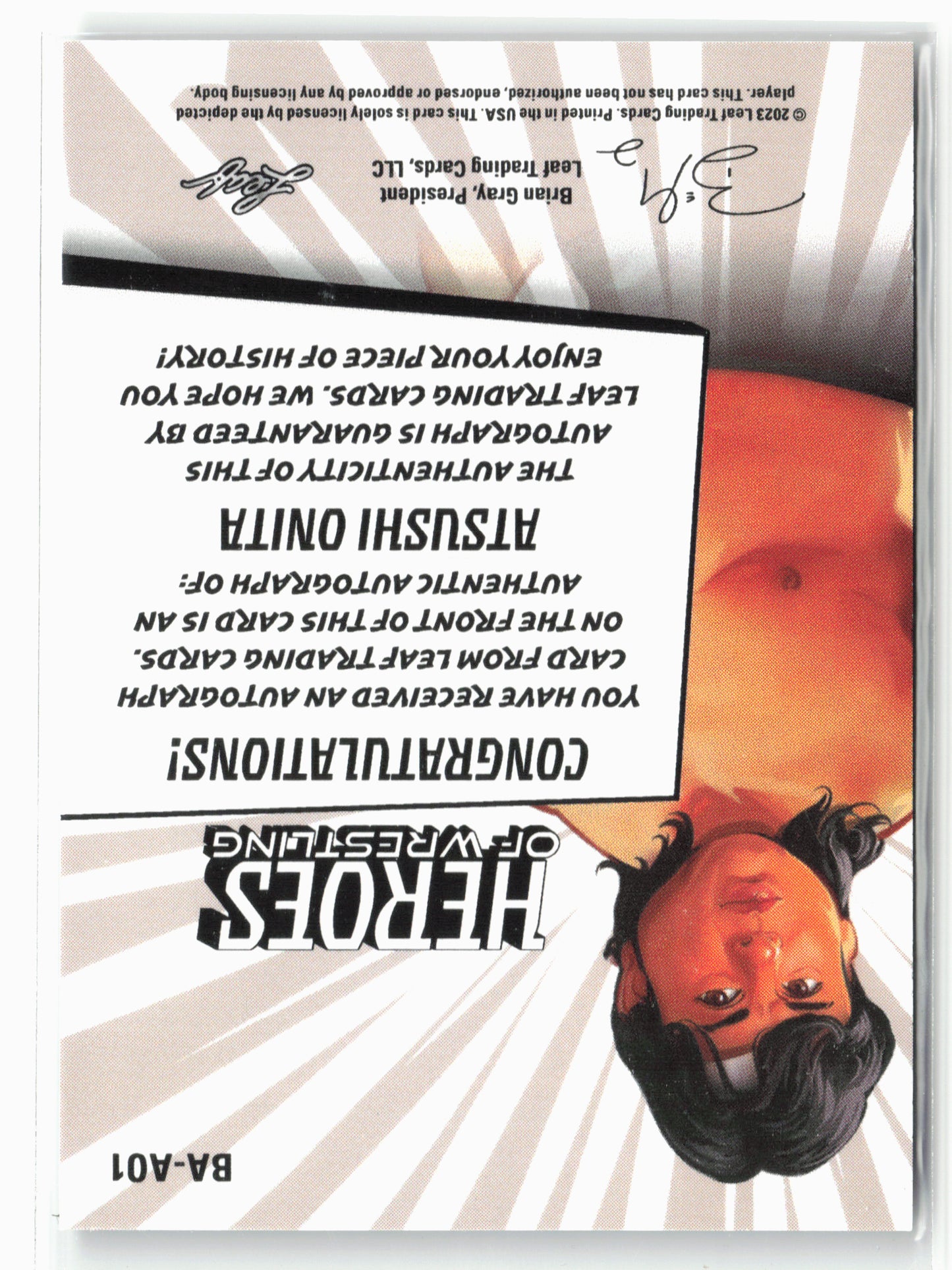 2023 Leaf Heroes of Wrestling #BA-AO1 Atsushi Onita Autographs Blue