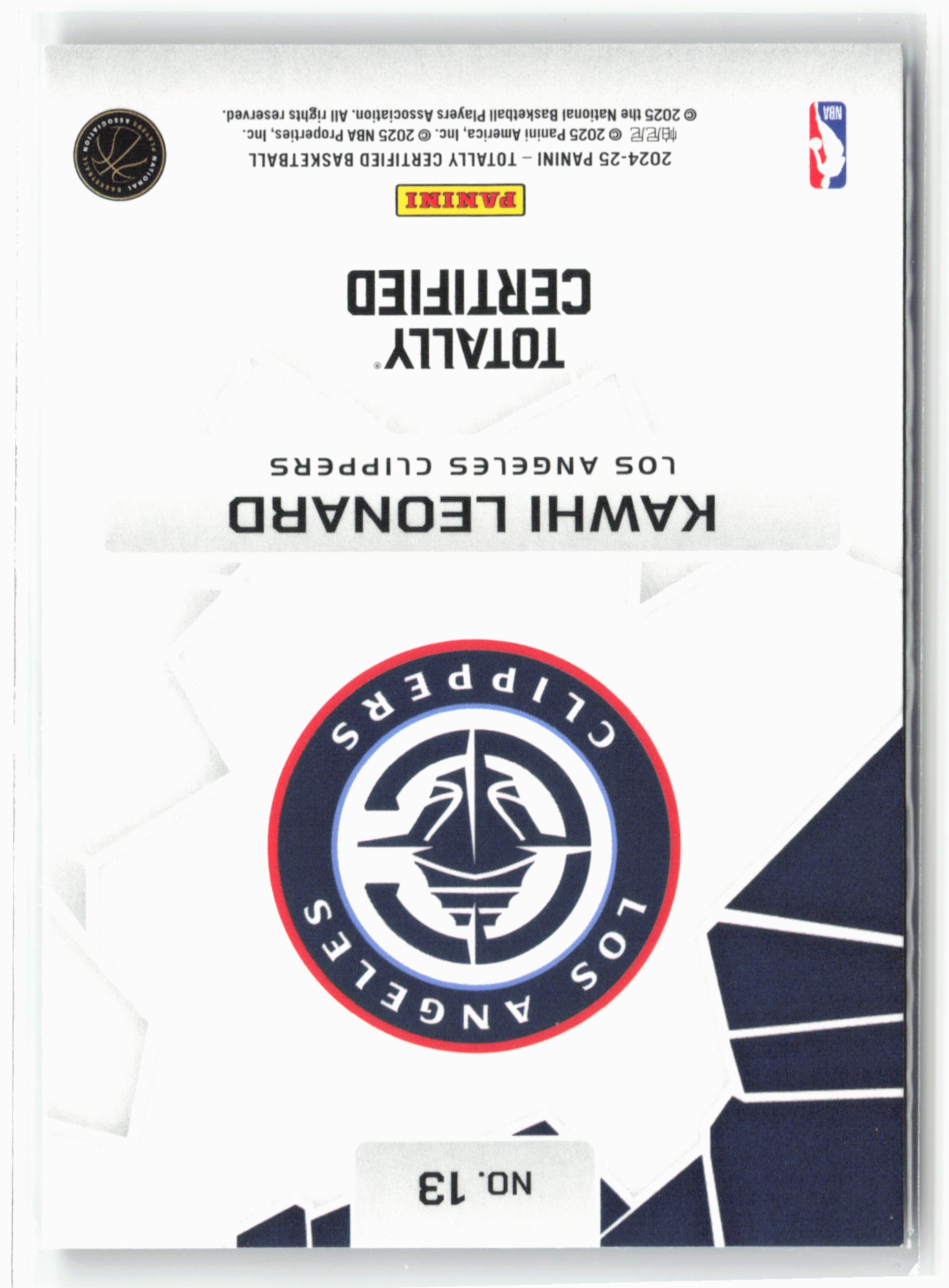 2024-25 Panini Totally Certified #13 Kawhi Leonard Rock the Rim