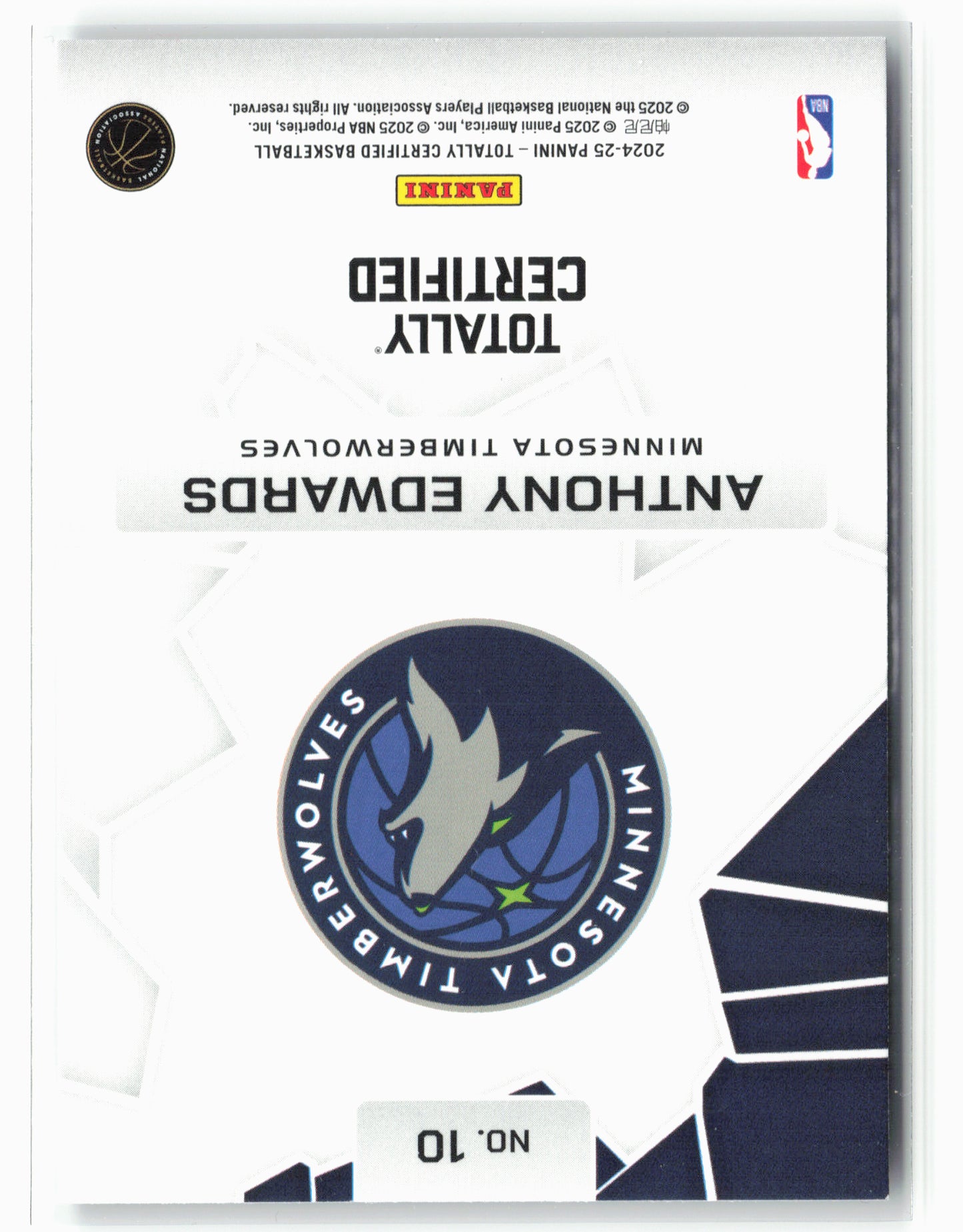 2024-25 Panini Totally Certified #10 Anthony Edwards Rock the Rim