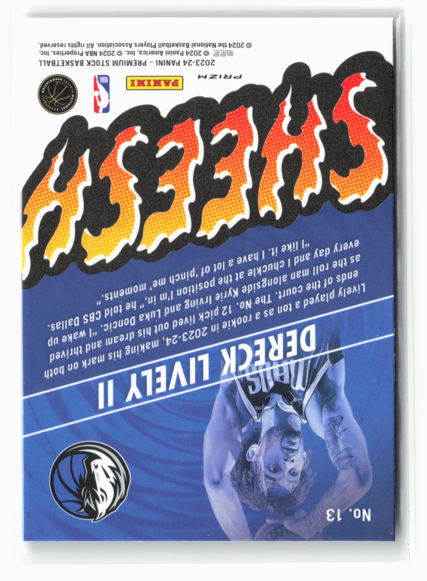 2023-24 Panini Premium Stock #13 Dereck Lively II Sheesh Silver Prizm