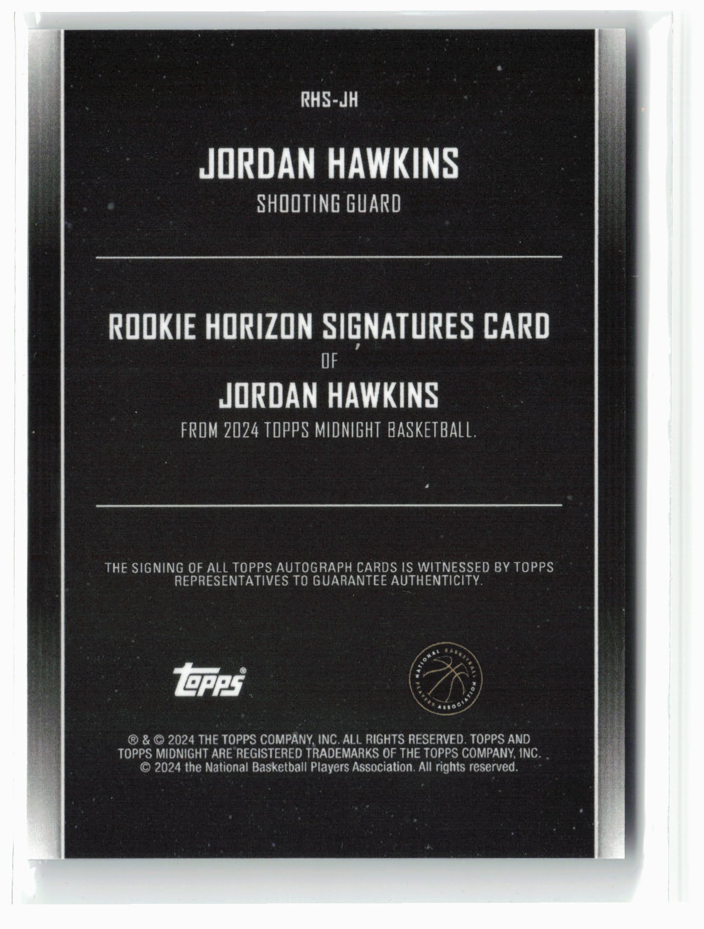 2023-24 Topps Midnight #RHS-JH Jordan Hawkins Rookie Horizon Signatures