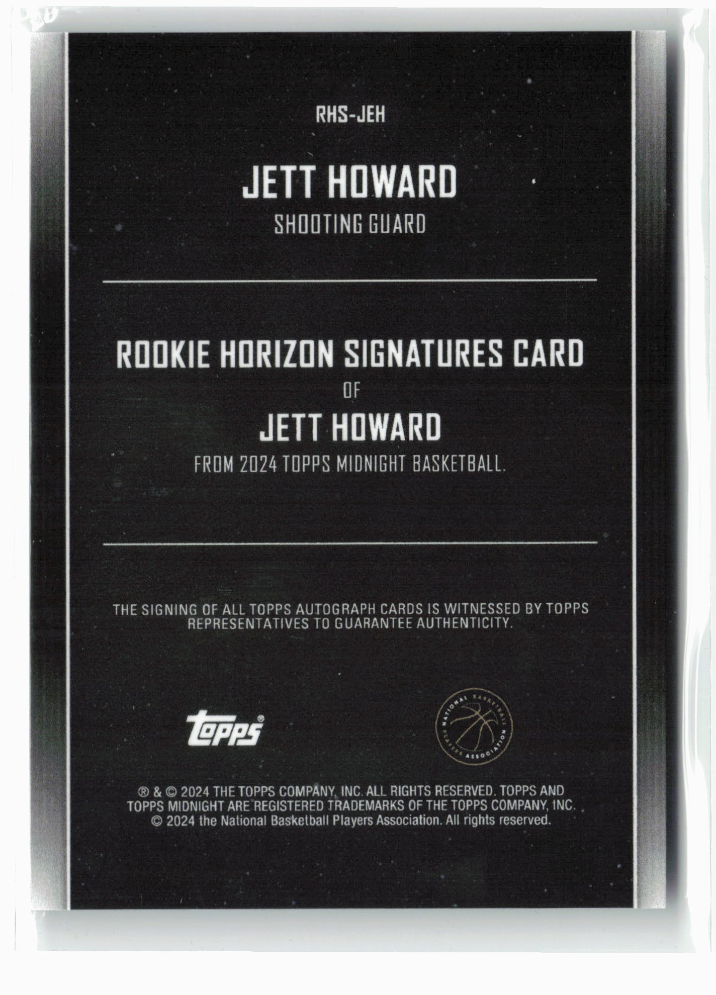 2023-24 Topps Midnight #RHS-JEH Jett Howard Rookie Horizon Signatures