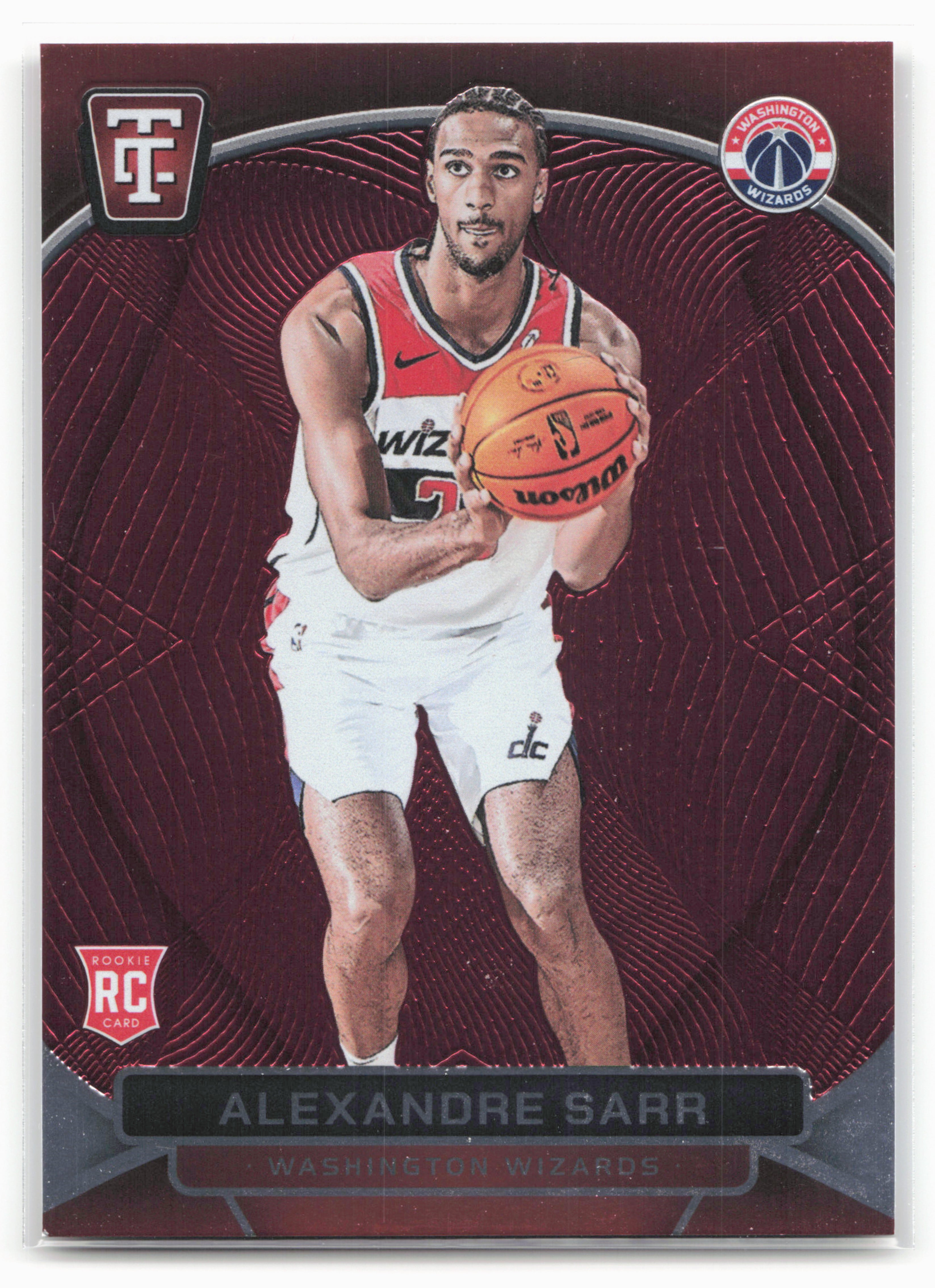 2024-25 Panini Totally Certified #136 Alexandre Sarr Mirror Maroon 