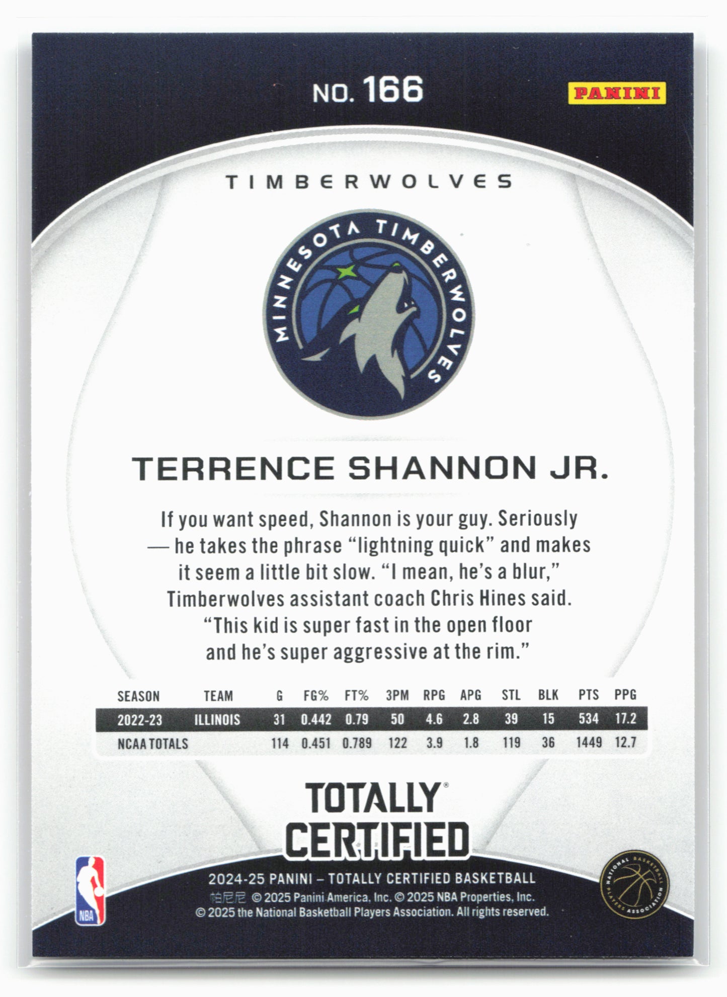 2024-25 Panini Totally Certified #166 Terrence Shannon Jr. Mirror Maroon